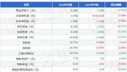 华中数控(300161)2025年中报简析:亏损收窄,盈利能力上升