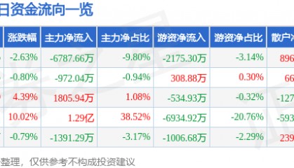 红星发展(600367)9月10日主力资金净卖出6787.66万元